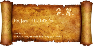 Hajas Miklós névjegykártya